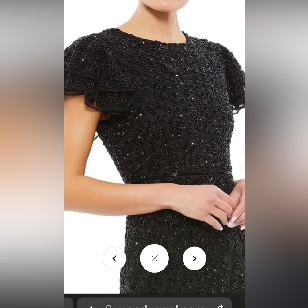 NWT- MAC DUGGAL - Black Beaded Midi Dress- size 4